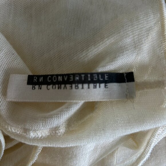 RN Covertible Ivory Sheer Double Layer Tank and Sweater Size Small - Picture 3 of 9